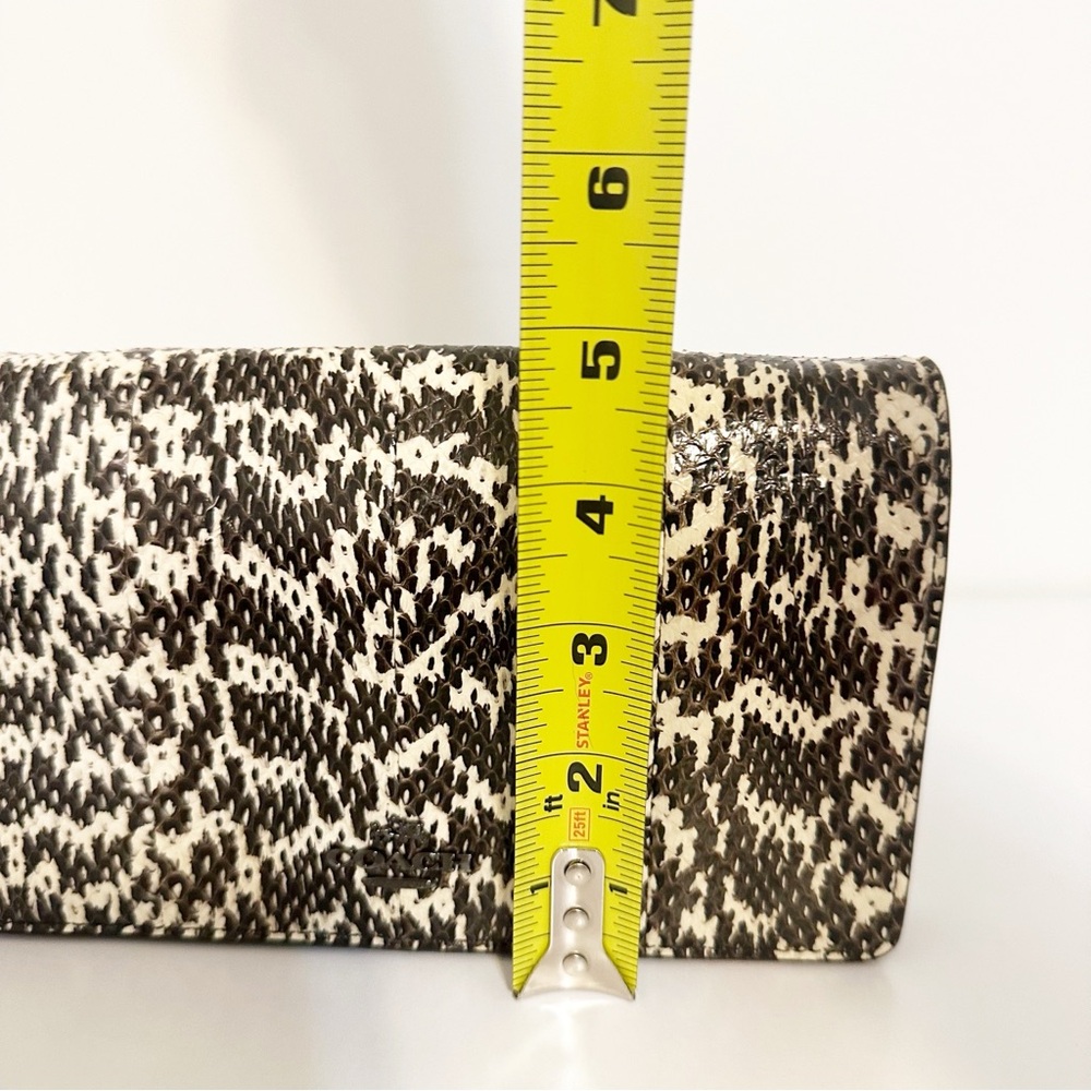 Coach Black & White Python Print Convertible Shoulder Bag & Clutch - Picture 12 of 13